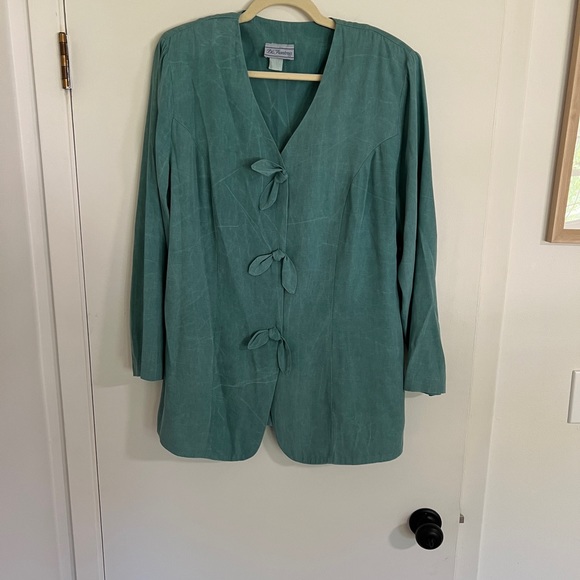 Vintage teal button up top - Picture 3 of 6